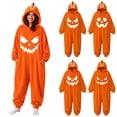 thumbnail image 1 of Gold Adult Hooded Pumpkin Plush Onesie Pajamas Polyester Oversized Pumpkin Suit Pajama, Halloween Jumpsuit For Adults Women Indoor Masquerade Theater Party Home Dress Up L, 1 of 7