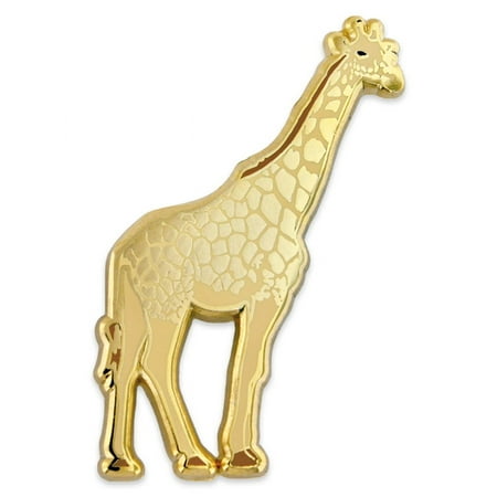 Gold African Giraffe Zoo Animal Enamel Lapel Pin