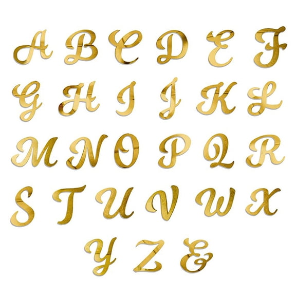 Gold Alphabets Cake Toppers, 26Pieces Cake Decorations for Crafting Personalize Cake Messages