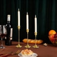 thumbnail image 1 of Gold Aluminum Candle Holders Set of 3 for Wedding Holiday Dining Decor, 1 of 6