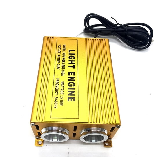 Gold Aluminum Double Head 2*16W LED Optical Fiber Engine, 32W RGB LED Fiber Light Engine, 24key Remote Optic Fiber Light Driver