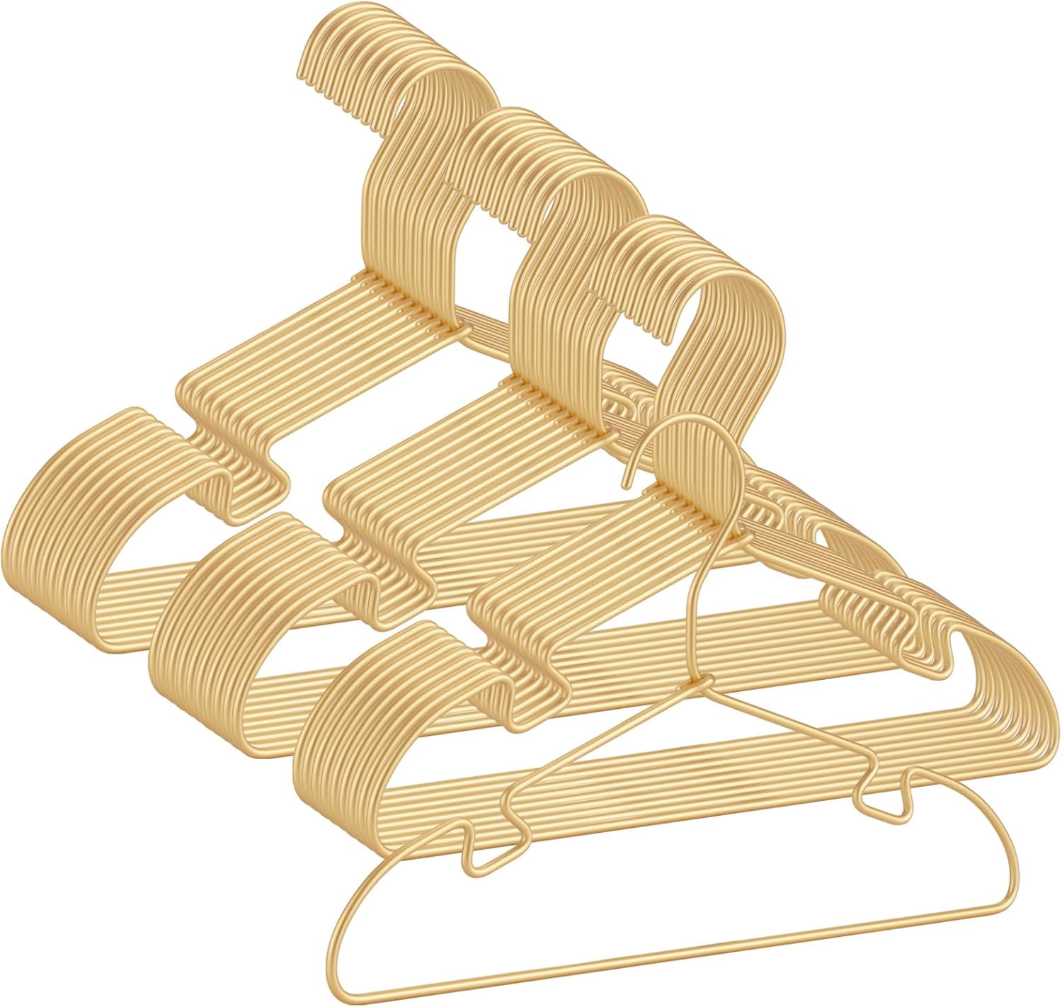 Gold Aluminum Hanger, 30 Pack Baby Hanger，12.6 Inch Children Baby Hanger, Sturdy Metal Children Clothes Hanger for Wardrobe, Space-Saving Toddler Hangers