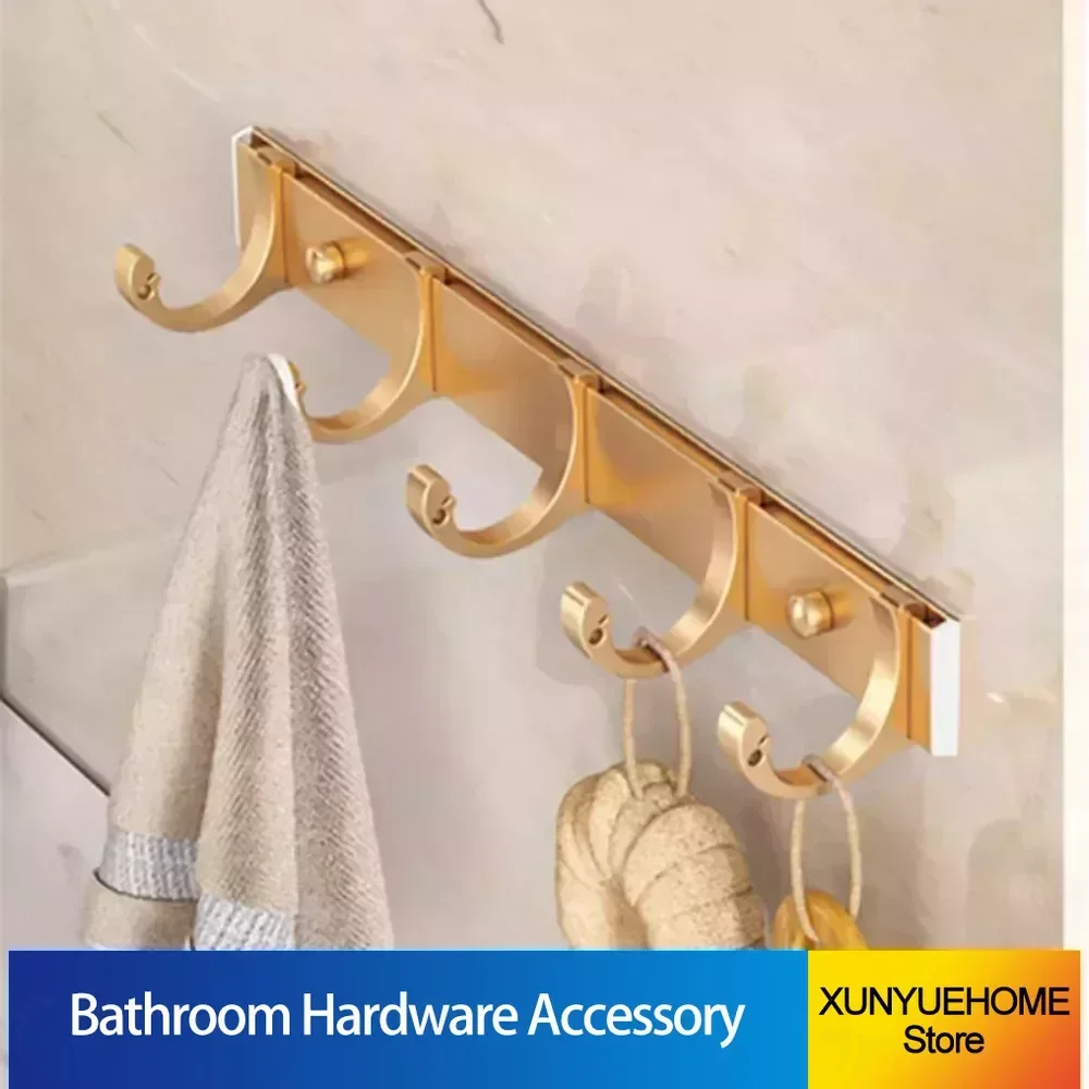 Gold Aluminum Towel Rack Bar Rail Paper Holder Robe Hook Bath Hanger 