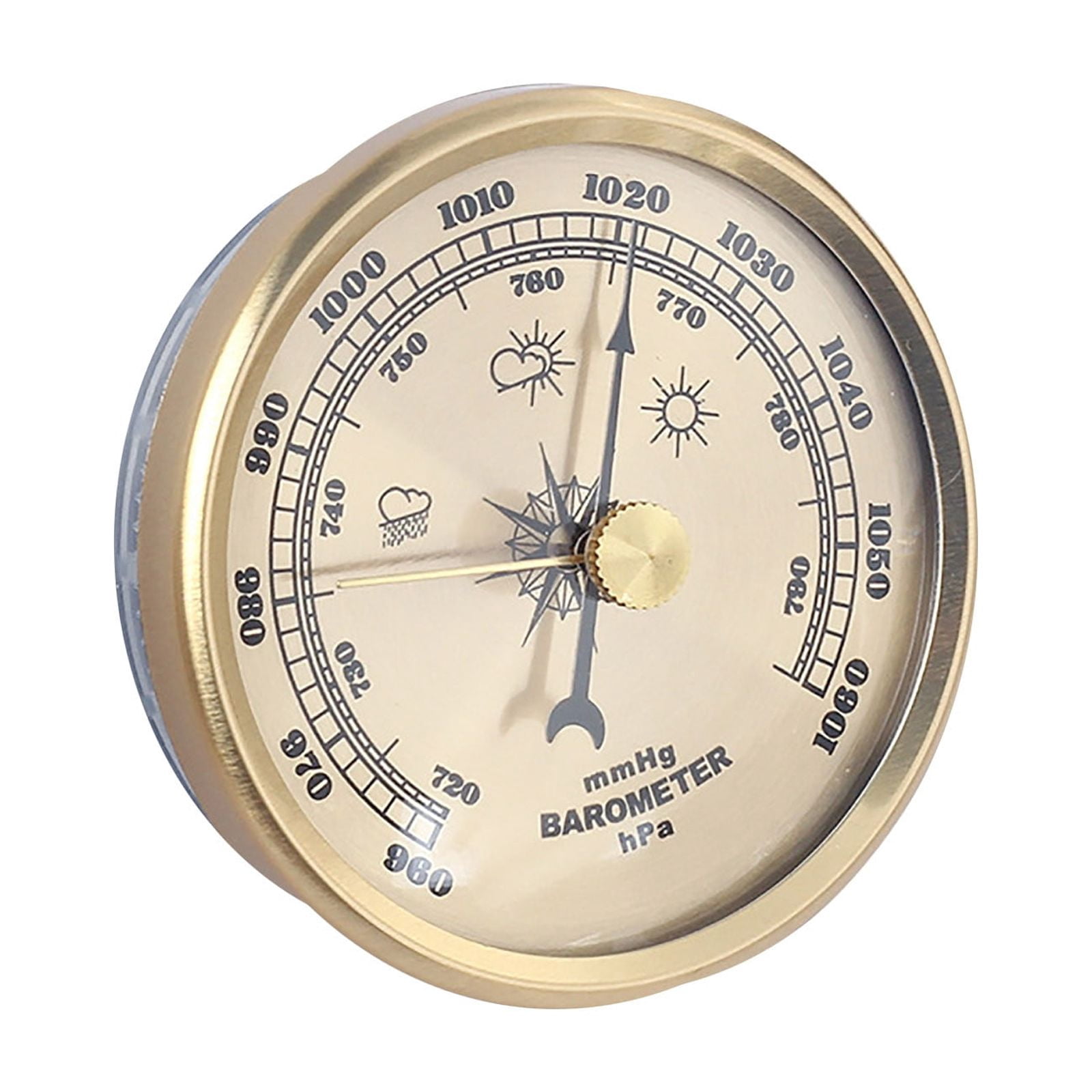 Gold Analog Barometer With Temperature Humidity Gauge, Weather Station ...