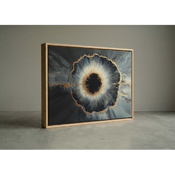 Gold And Blue Cosmic Burst Wall Art Unframed Paper Print