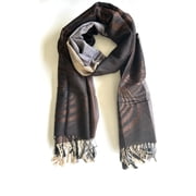 Gold And Dark Brown Shawl Wraps for women - Pashmina Brown Scarf Wrap 72inx26in