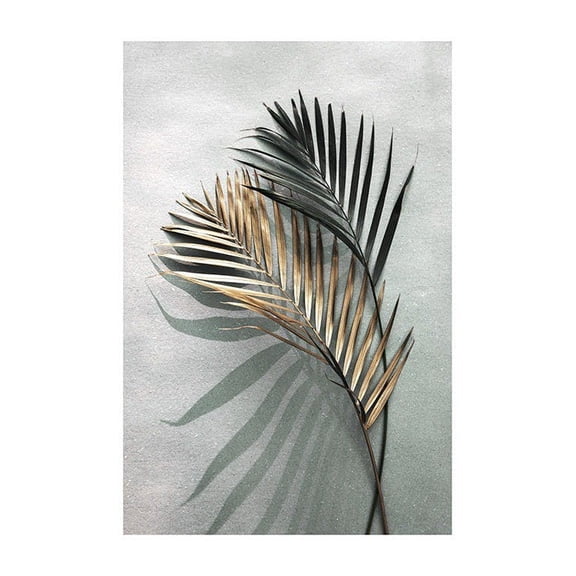 Gold And Green Shadow Print Wall Art, Modern Wall Decor For Living Room Bedroom, 12x18 UNFRAMED