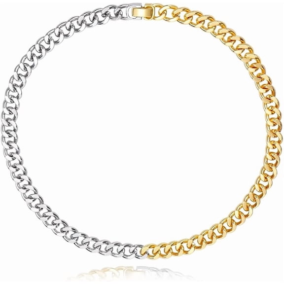 Gold And Premium Silver Chain Necklace For Women Rope Chain Necklace Chic Link Chunky Gold Necklace Fashion Jewelry[v466]