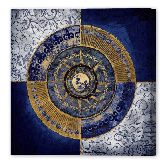 Gold And Shapphire Moon Dial II, Fine Art Giclee Print on Gallery Wrap Canvas