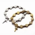 thumbnail image 1 of Gold And Silver 2 Color St Benedict Drive Mo Cross Bracelet, 1 of 2