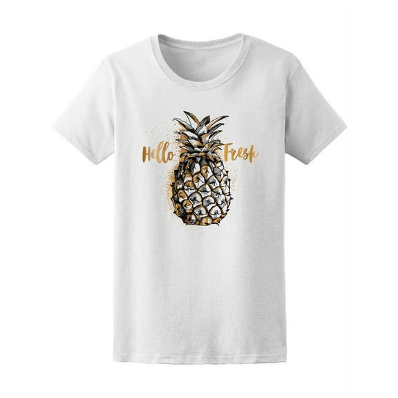 Gold And Silver Pineapple  T-Shirt Women -Image by Shutterstock, Female Medium
