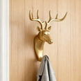 thumbnail image 1 of Gold Animals Wall Hook Decorative Coat Hanger Jewelry Organizer Plastic Sculpture Wall Mount for Bathroom Kitchen Entryway(Gold-A), 1 of 6