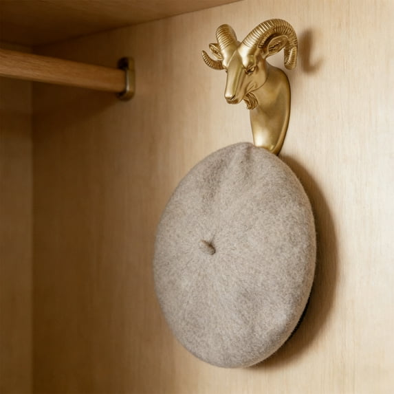 Gold Animals Wall Hook Decorative Coat Hanger Jewelry Organizer Plastic Sculpture Wall Mount for Bathroom Kitchen Entryway(Gold-C)