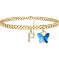 Gold Ankle Bracelets For Women Butterfly Initial Anklets For Women