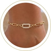 Gold Ankle Bracelets for Women Waterproof,14K Gold Plated Anklets | Waterproof, Non Tarnish Cuban Link Anklets, Trendy Jewelry Accessories for Summer Vacation, Beach Gifts for Women