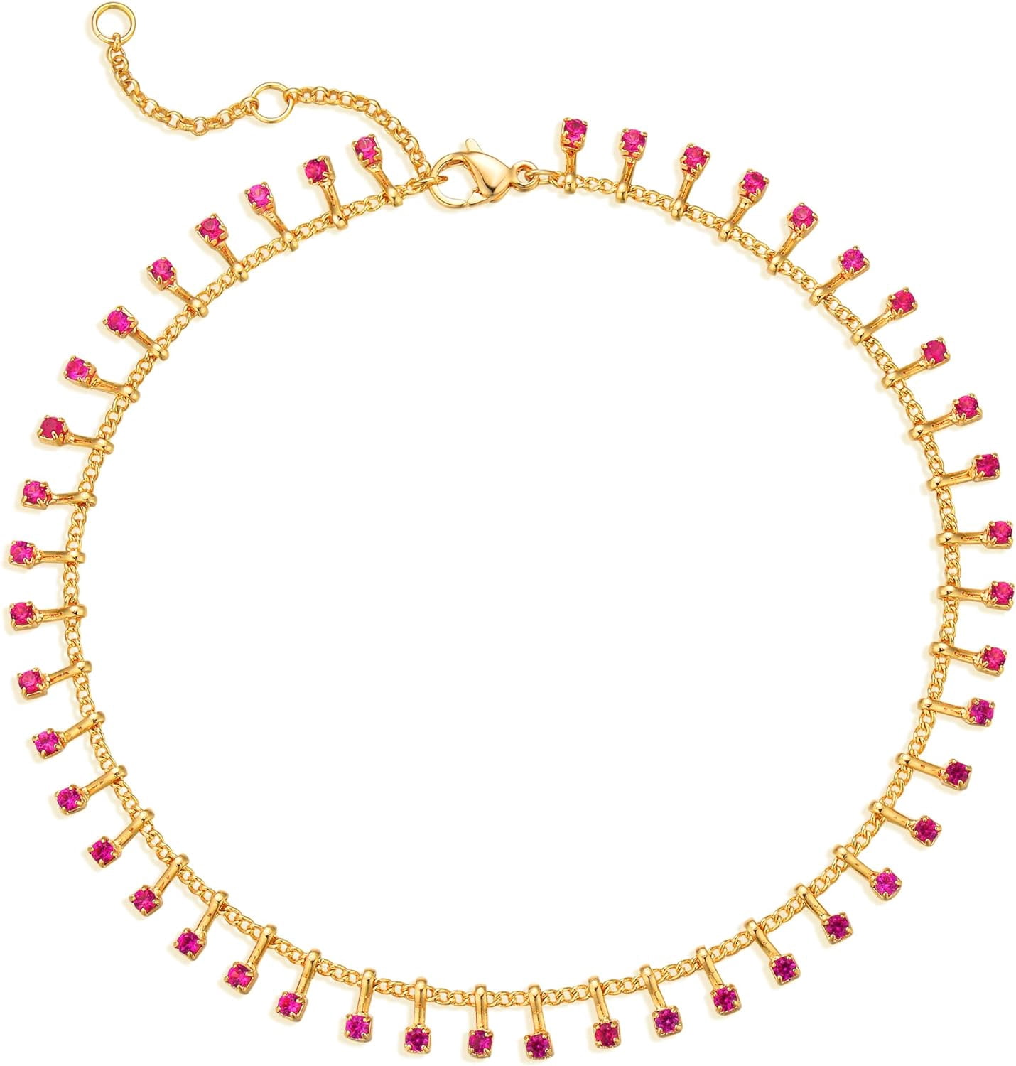 Gold Anklets For Women 14K Gold Plated Tiny Bead Anklet Green Rose Colorful Cubic Zirconia Tassel Foot Chain Dainty Adjustable Cute Anklets Summer Beach Boho Anklets Jewelry[o1316]