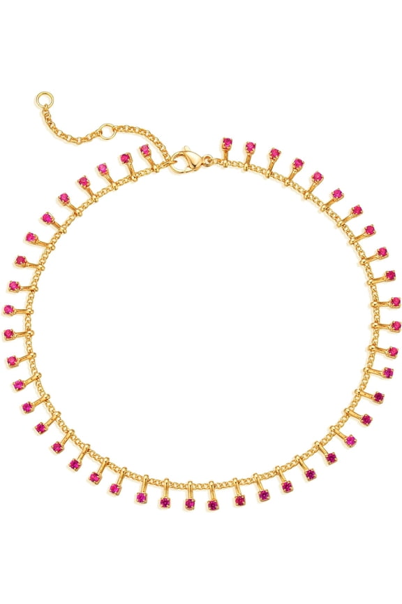 Gold Anklets For Women 14K Gold Plated Tiny Bead Anklet Green Rose Colorful Cubic Zirconia Tassel Foot Chain Dainty Adjustable Cute Anklets Summer Beach Boho Anklets Jewelry[o1316]