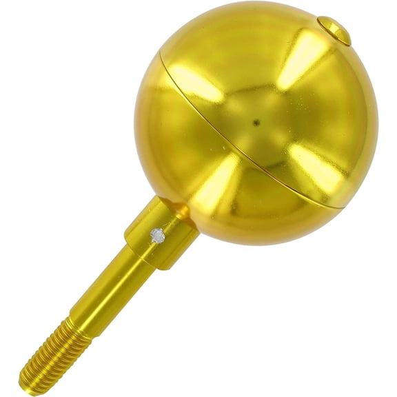 Gold Anodized Aluminum Flagpole Ball Ornament - 3in - Imported