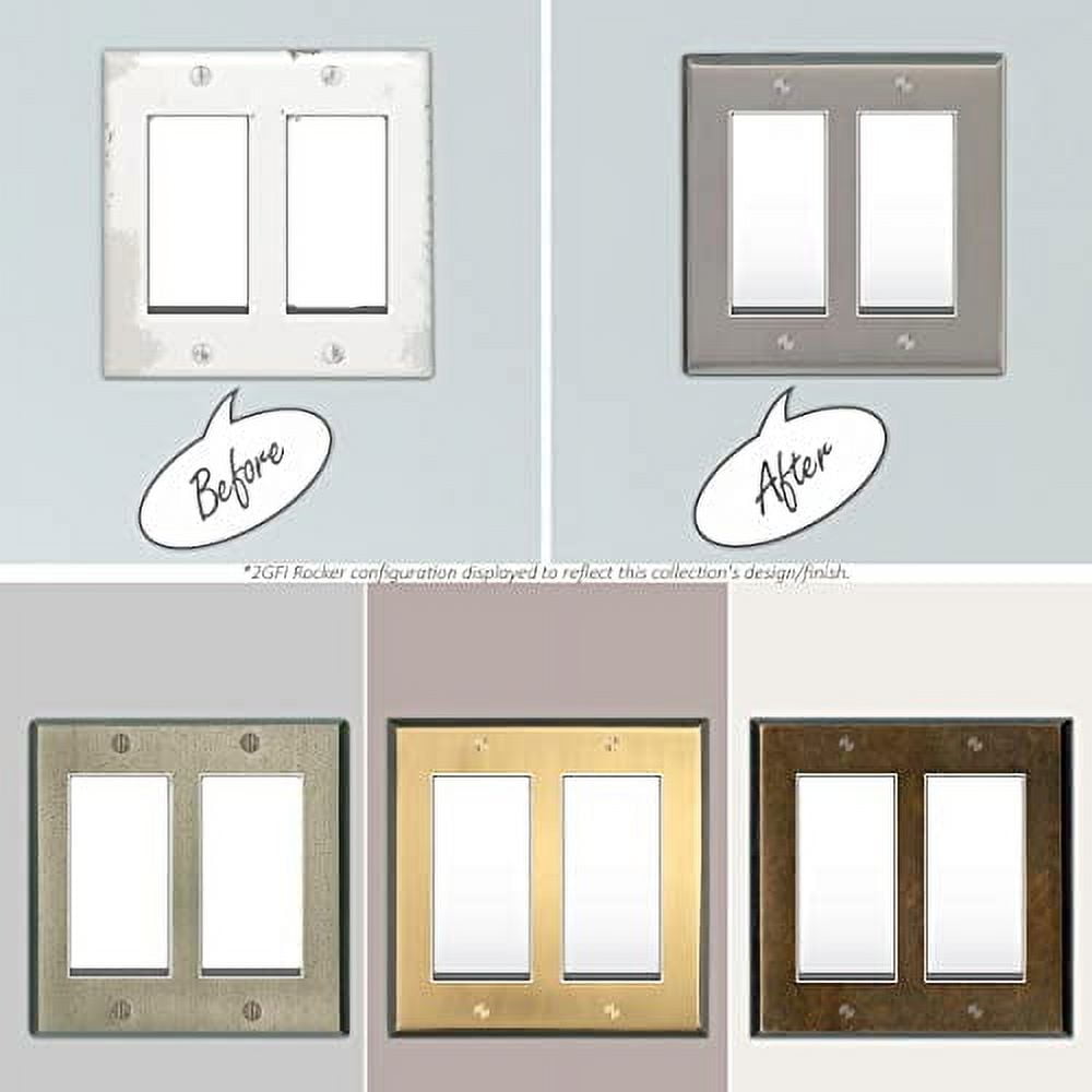 Gold Antique Brass SWITCH HITS Light Switch Cover Plate | 1 Toggle | 2.