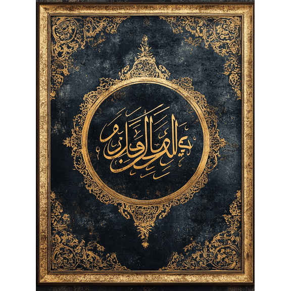 Gold Arabic Calligraphy Canvas Print/Wall ArtSuitable for Living Room Bedroom Office Dining Room and Hallway Decoration.