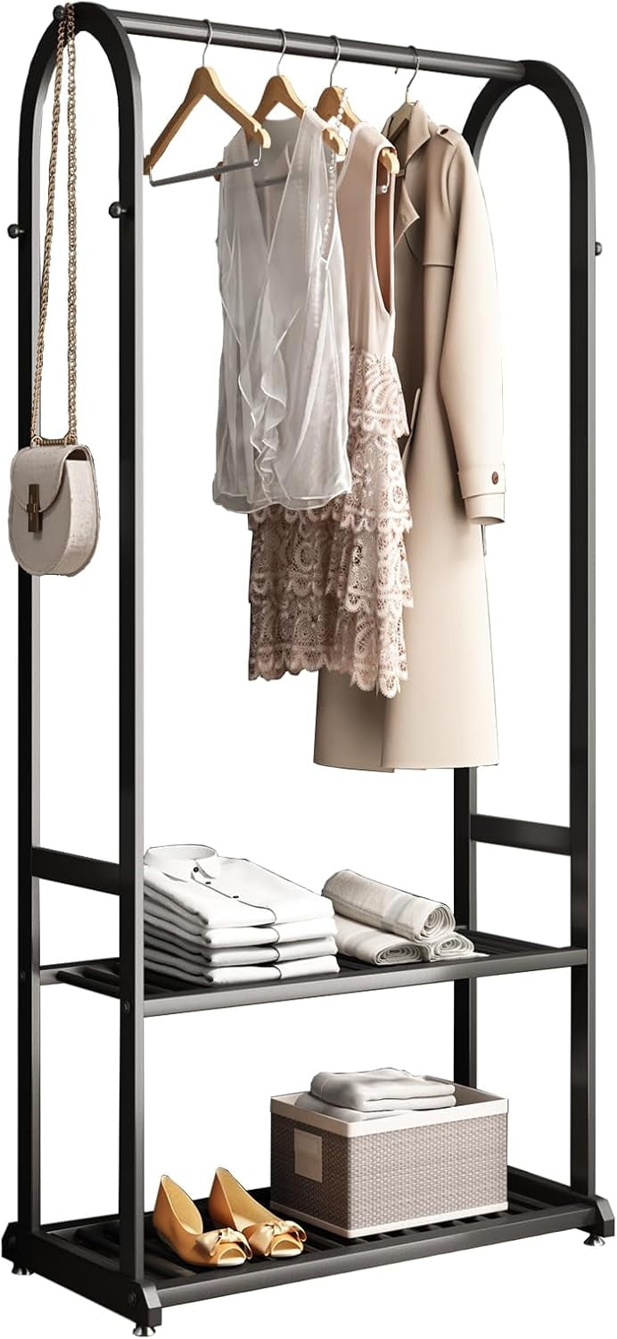 Gold Arched Clothing Rack for Hanging Clothes Metal Garment Rack with ...
