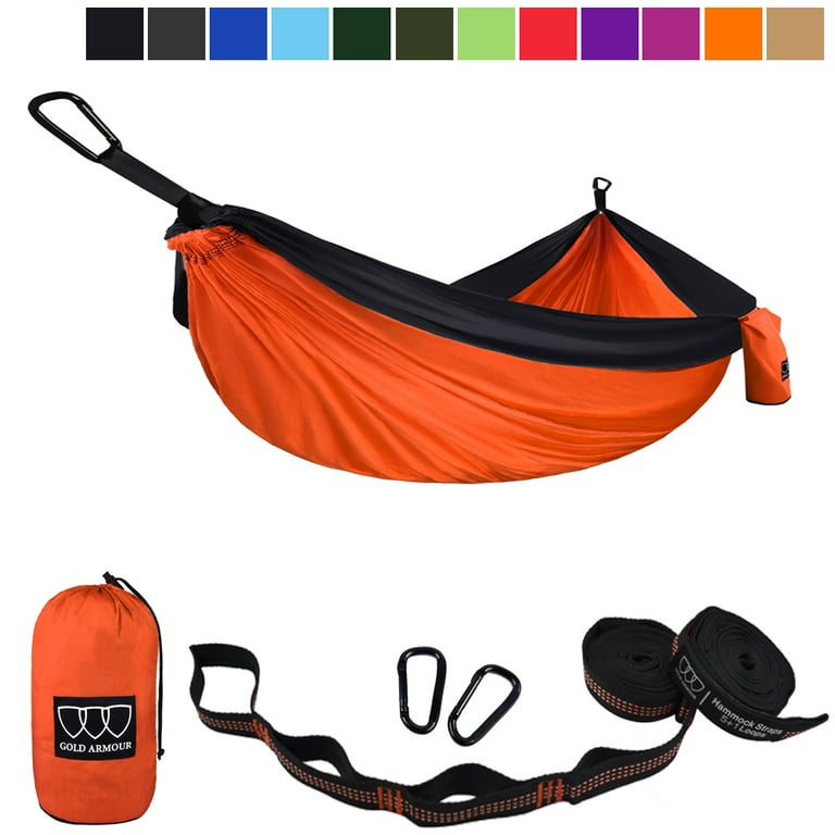 Gold Armour Lightweight Camping Hammock, Portable Nylon Gear, 500