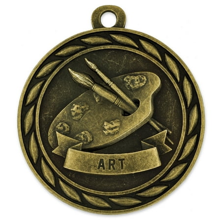 PinMart Gold Art Single and Bulk School Medals - 5 Pack