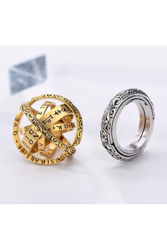 Gold Astrology Ball Ring by Artisan Jeweler