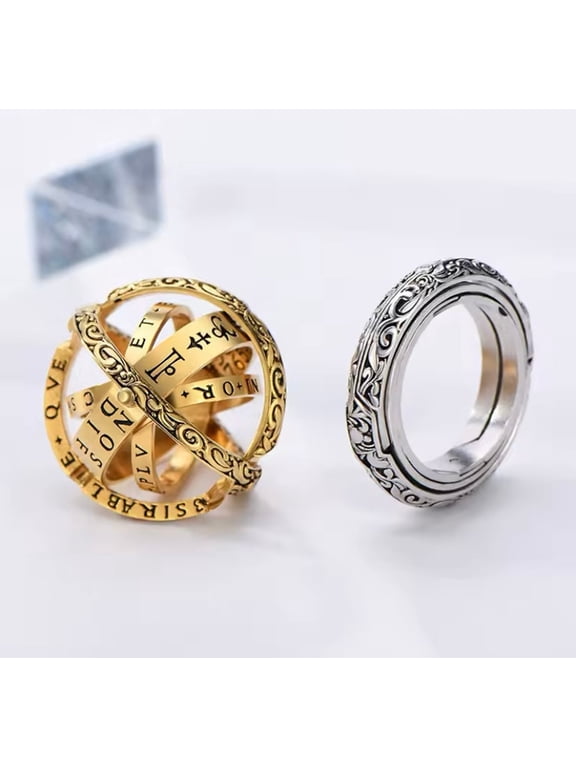 Gold Astrology Ball Ring by Artisan Jeweler