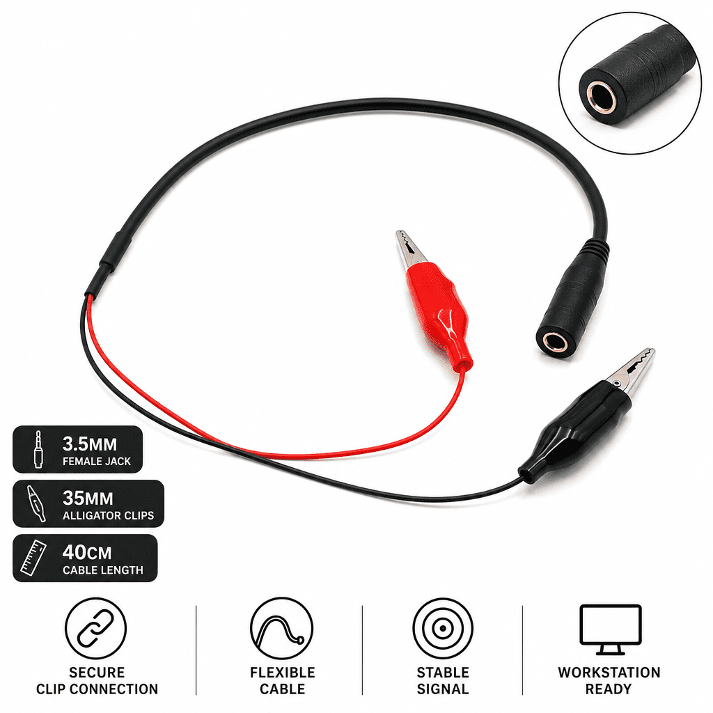 Gold Audio Jack 3.5mm Plug to alligator Clips Cable With 35mm alligator ...