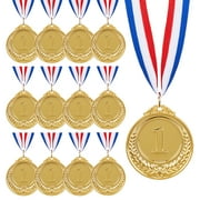Gold Award Medals - LINKPEACE Gold Silver Bronze Medals with Neck Ribbon, Steel Metal for Party Favor Decorations and Sports Awards 1st 2nd 3rd PlaceDiameter 2.56in