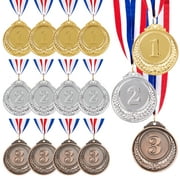 Gold Award Medals - LINKPEACE Gold Silver Bronze Medals with Neck Ribbon, Steel Metal for Party Favor Decorations and Sports Awards 1st 2nd 3rd Place(Diameter 2.56in)