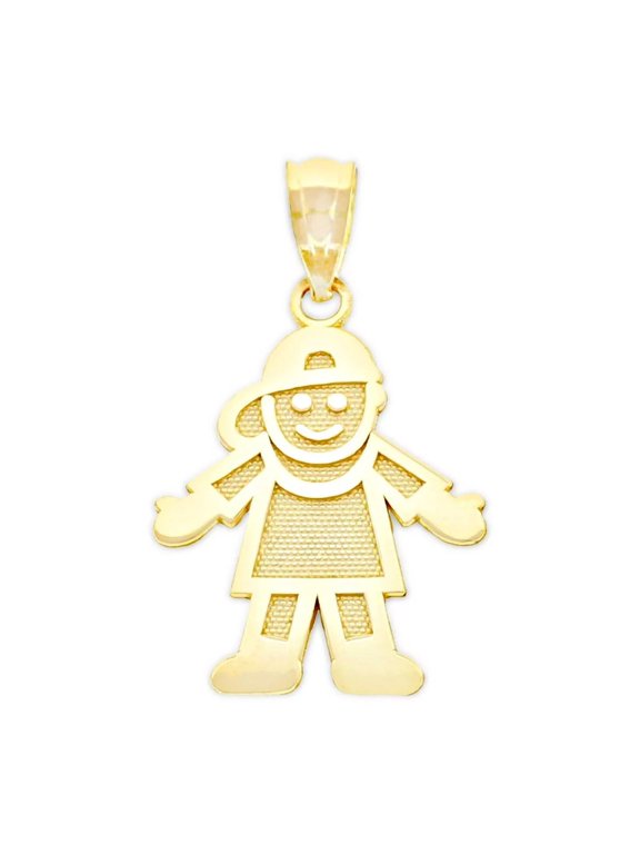 Gold Baby Boy Charm - 10 Karat Solid Gold - Baby Jewelry