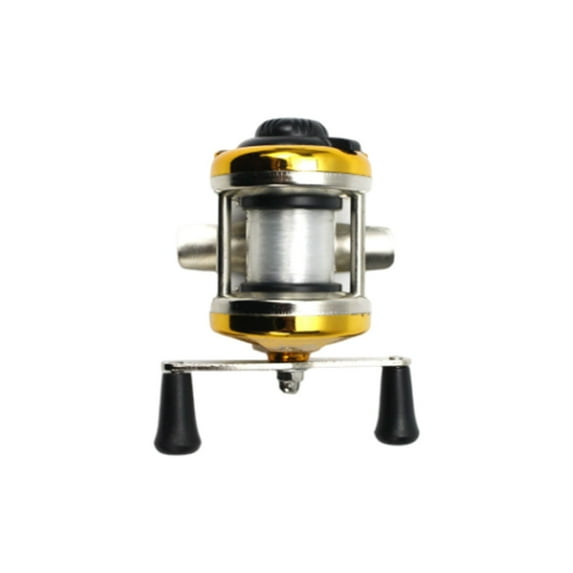 Gold Baitcast Fishing Reel - Portable, Lightweight, Ultra Smooth Aluminum Spinning Reel for Saltwater or Freshwater Ice Fishing, 2.8x3.5 Inch, Gold