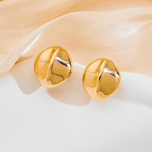 Gold Ball/Square/Button Clip On Earrings - Trendy Non Pierced Jewelry Gifts For Women[Z2731]