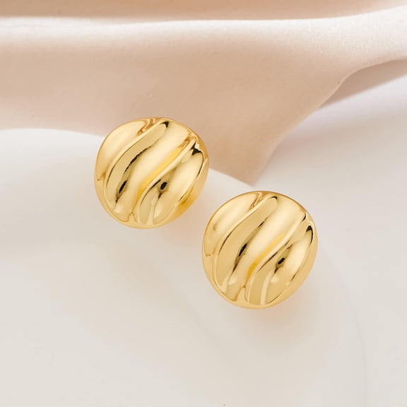 Gold Ball/Square/Button Clip On Earrings - Trendy Non Pierced Jewelry Gifts For Women[Z2732]