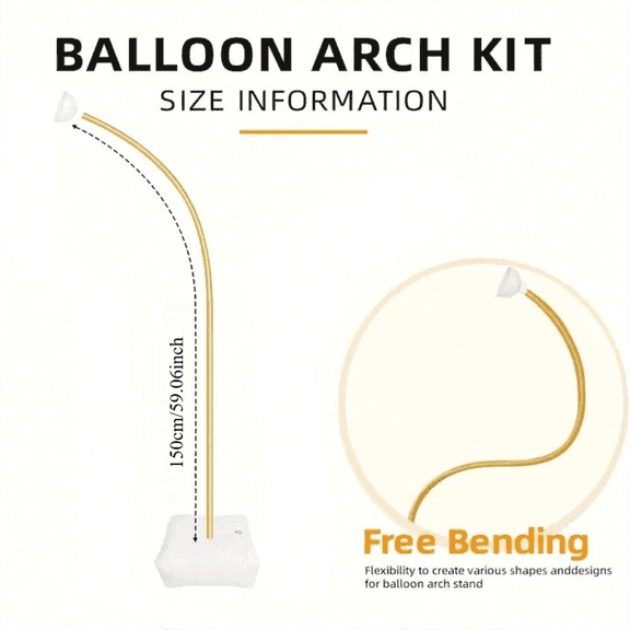 Unbranded Balloon Arch Kit Flexible Reusable Frame Gold 8.2FT with Water Base 1 Count