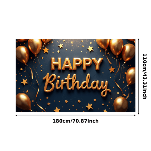 Gold Balloon Decoration Banner Decorative Stars Party Backdrop for Birthday Celebration Event Indoor