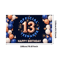 thumbnail image 1 of Gold Balloon Happy Birthday Banner Official Teen Theme Decorative Design Crown Element Party Celebration for Teen Birthday Indoor Celebration Photo Shoot, 1 of 8