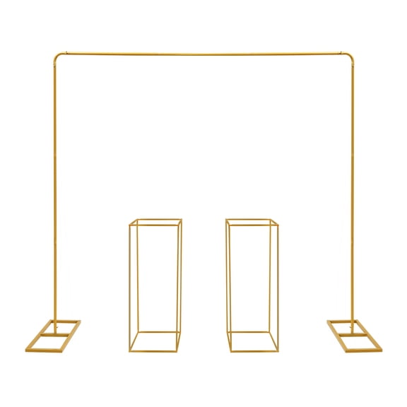 Gold Balloon Stand with Flower Stands, Metal Wedding Stand, Wedding Backdrop Stand for Weddings, Birthday Parties, Christmas Parties, Banquets