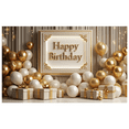 thumbnail image 1 of Gold Balloons Happy Birthday Banner Elegant Theme Celebration Decor Backdrop for Birthday Party Indoor Decoration Holiday Celebration, 1 of 8