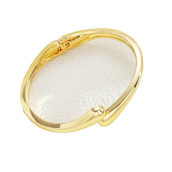 FARONZE Gold Bangle Bracelet with a Glossy Waterdrop Streamline Design, Made of Alloy, Gift for Women