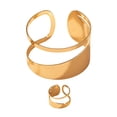 thumbnail image 1 of Gold Bangle Bracelets and Rings Set Fashionable Hollow Circular Gold Rings and Bangles Jewelry Set for Fashion Lover, 1 of 8