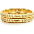 thumbnail image 1 of Gold Bangle multi-layer Bracelets for Women Stretchy Stainless steel Link Chain Flexible Wide Wristband Bracelets, 1 of 4