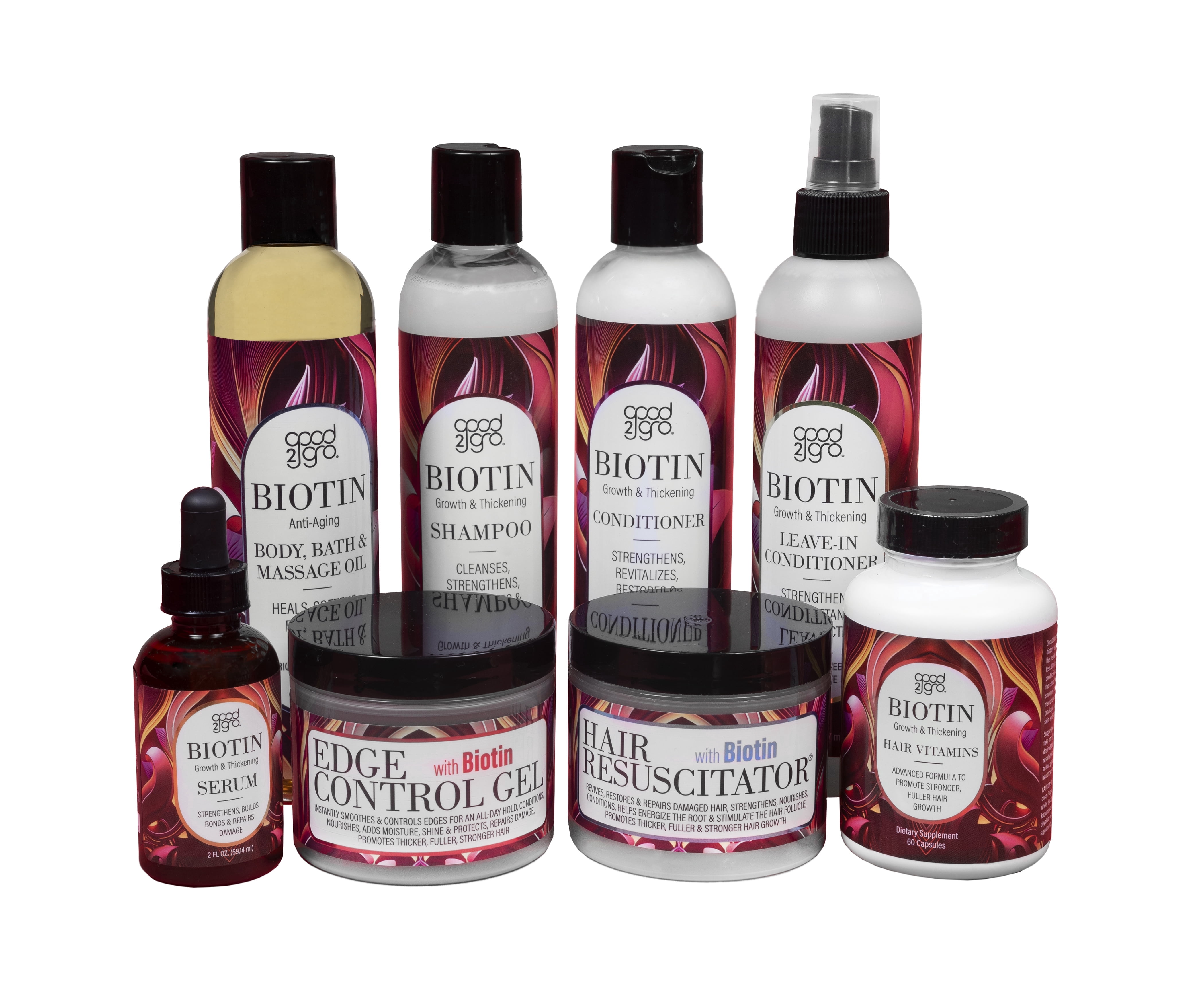 Good2Gro Biotin & Collagen Strengthening Bundle – 5-Piece Professional Set for Thicker, Fuller-Looking Hair – Infused with Mango Butter & Peppermint Oil – Vegan & Cruelty-Free