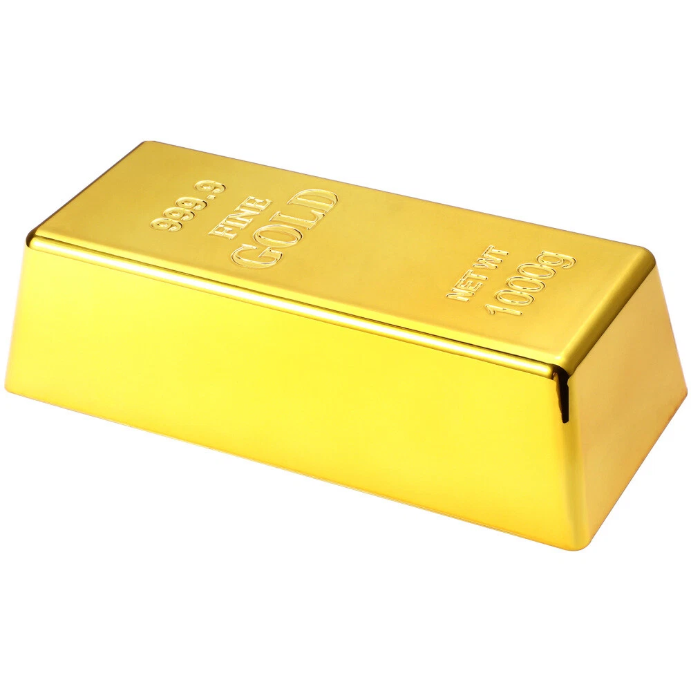 Gold Bar 0.7 Kg Door Stopper Brick Fake Golden Bullion Real Look No-Slip Stop