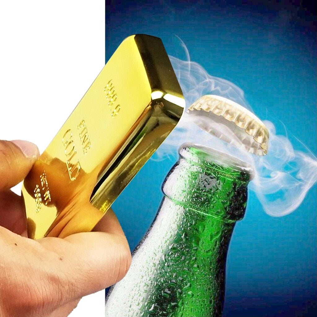 Gold Bar & Golden Bullion Fridge Bar Kitchen Utensils Opener Can Bottle