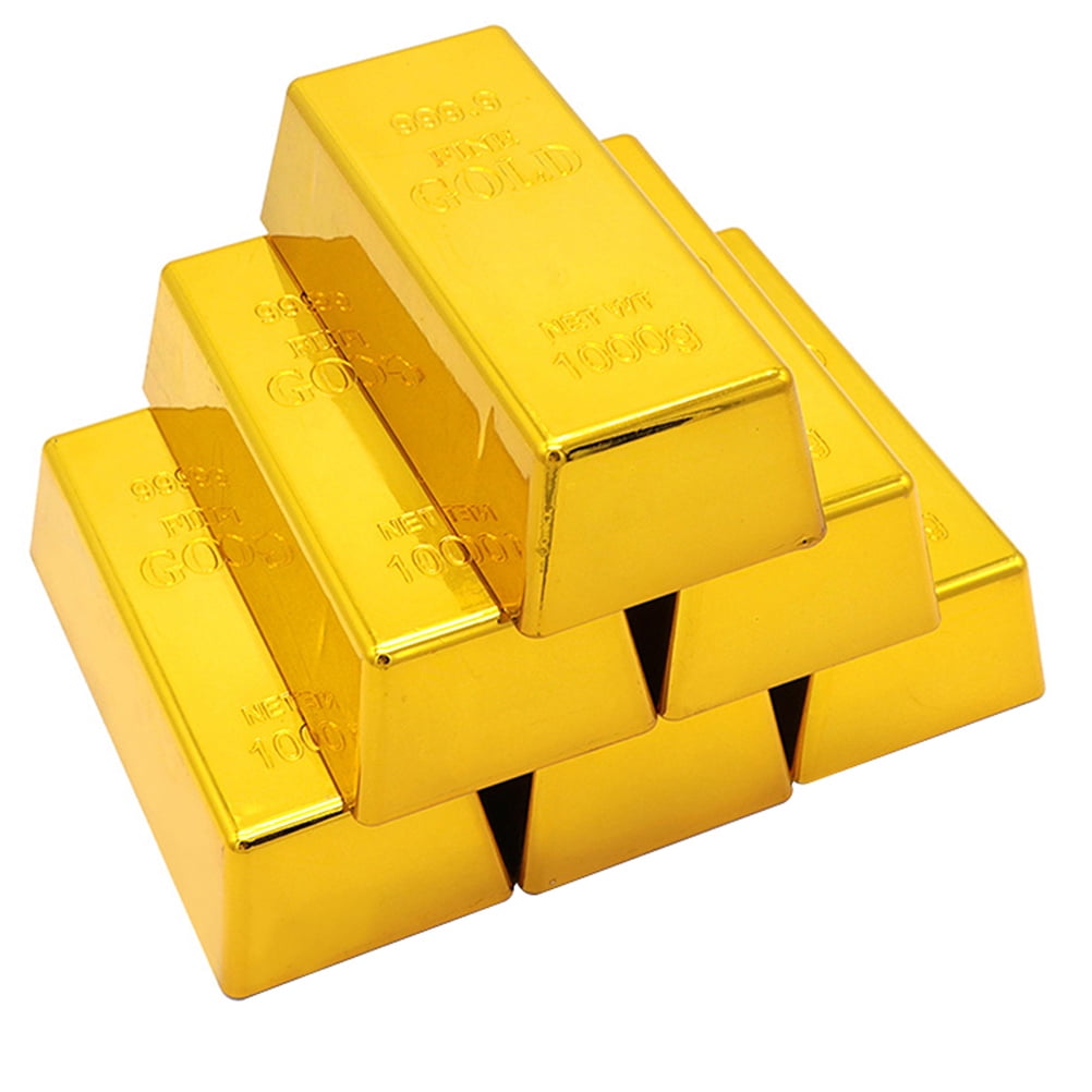 Gold Bar Prop Plastic Bricks Brick Bars Fake Bullion Movie Decoration