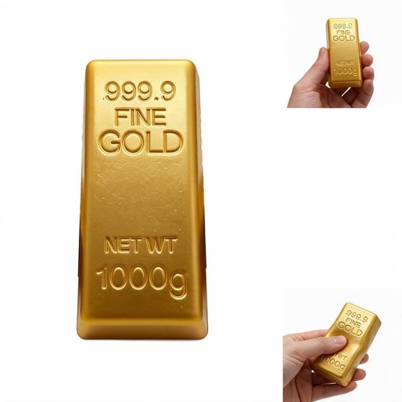 Gold Bar Squishy Toys, Super Slow Rising Gold Brick Stress Relief Toys, Soft Squeeze Fidget Toys for Adults and Teens, Novelty Desk Gift