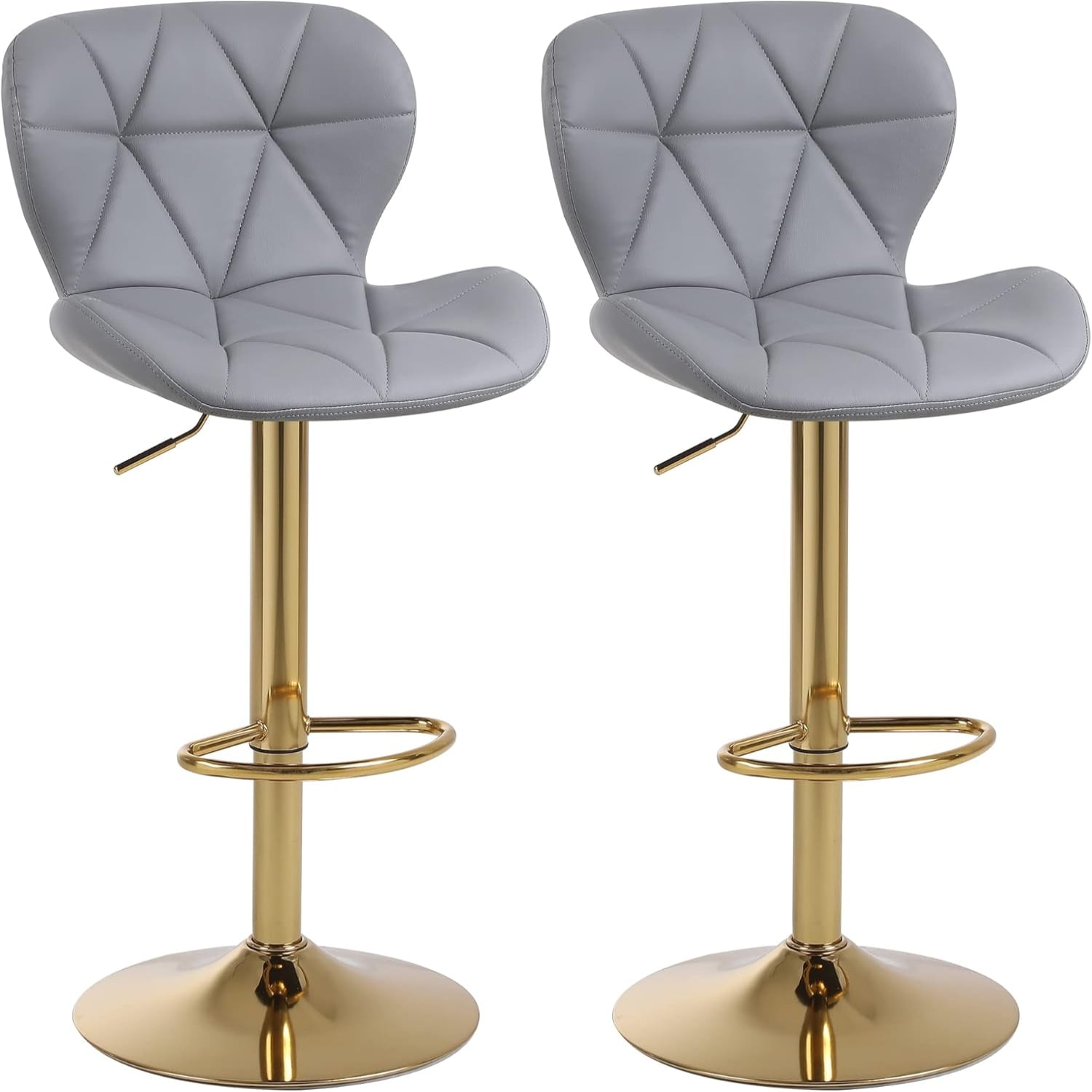 Gold Bar Stools Counter Height Stools Adjustable Swivel Barstools PU